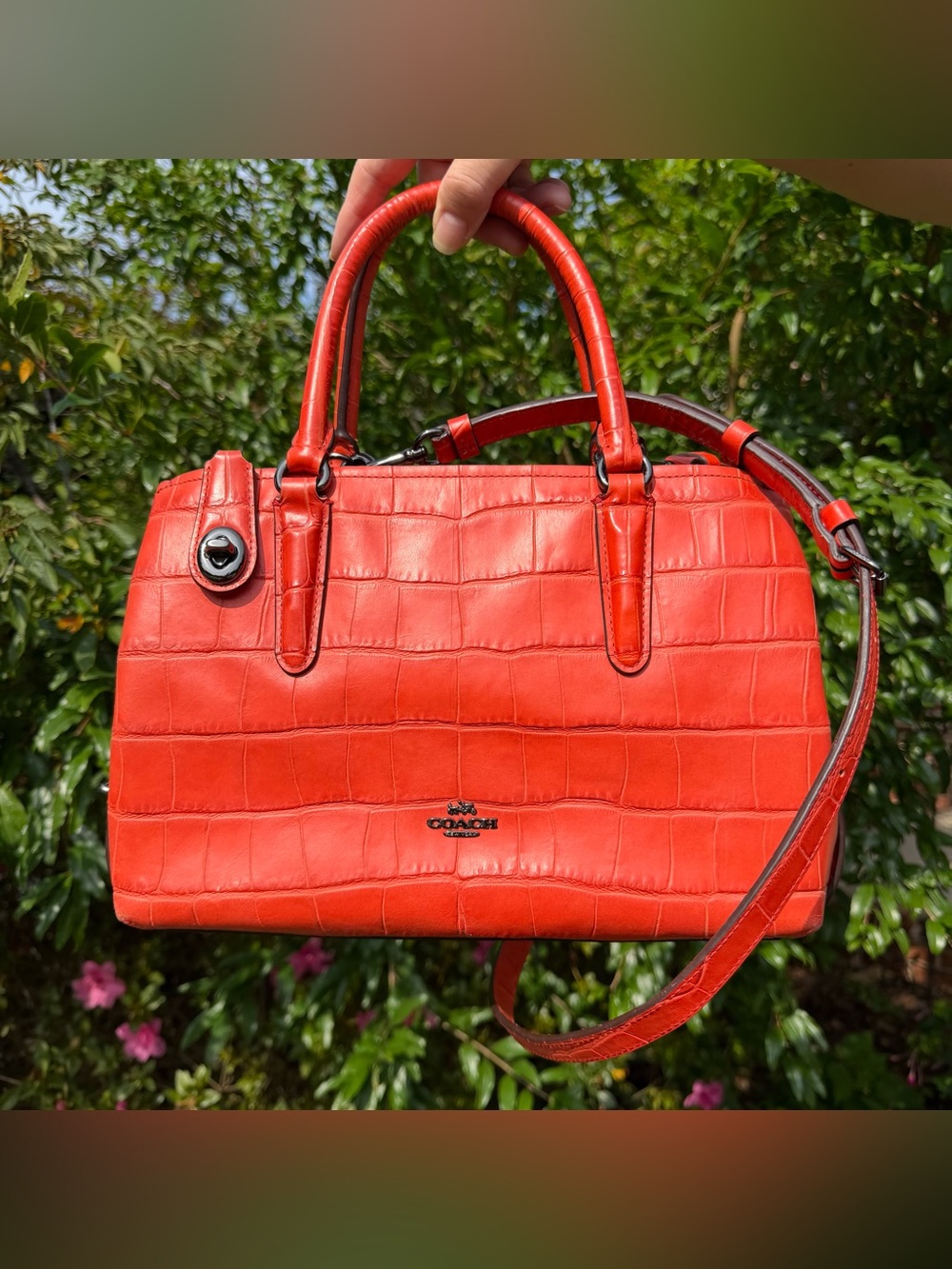 COACH Brooklyn Carryall 28 in Croc Embossed Leather 57718